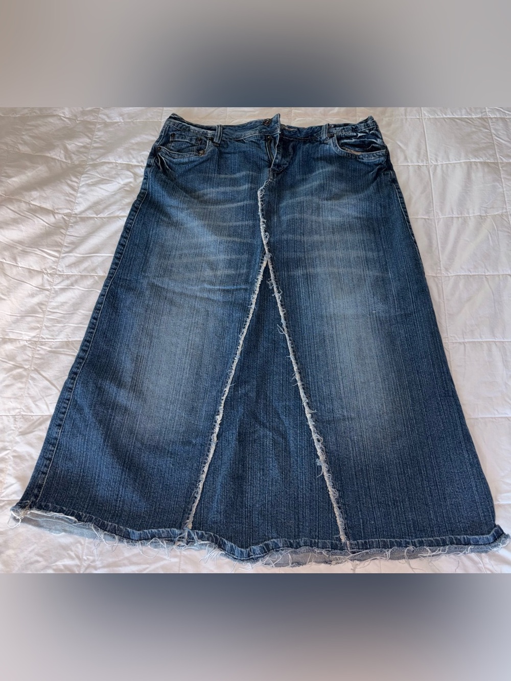 Mudd Denim Maxi Skirt – Classic Blue Jean Skirt – Women's XL